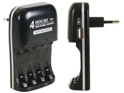 Snellader Voor Nimh-Batterijen Met Usb-Uitgang
