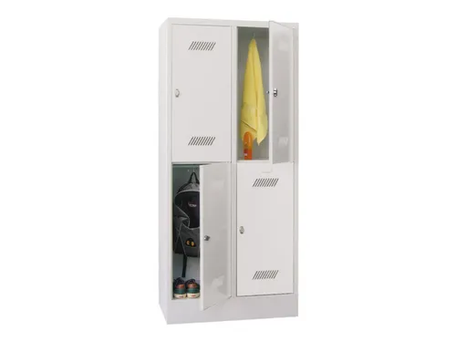 dubbeldekse locker,HxBxD 1850x800x500mm,2x2vak.,RAL7035,front RAL7035