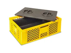Euronorm-stapelbak,m. isoleerbox,HxLxB 240x600x400mm,20l,PE,geel
