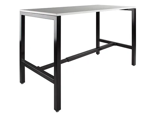 Domino Basic statafel 120x80cm 110cm Krijtwit 25mm Zwart