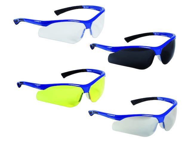 Veiligheidsbril Razor Blauw Polycarbonaat Blank doos 10 stuks | VeiligheidsbrillenOnline.nl