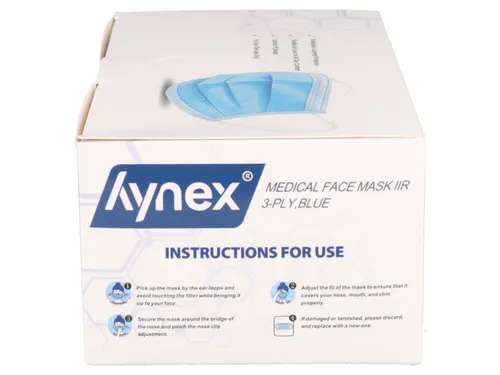 Mondmasker Hynex IIR 3-laags 50 stuks blauw