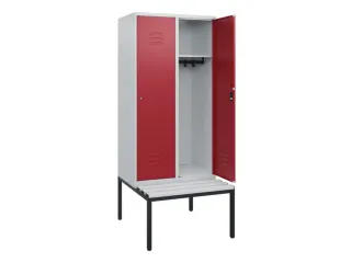 locker met bank,HxBxD 1950x800x815mm,2vak,vak B 400mm,cil.-slot - 2