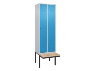 locker met bank,HxBxD 2120x600x815mm,2vak,vak B 300mm,cil.-slot - 1