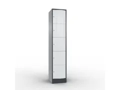 lockerkast 1950x396x540mm 1x5 vakken RAL7021 front RAL7035 sokkel