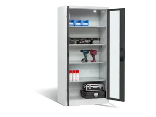 acculaadkast 1950x930x500mm 5stekkerdozen 230V cil.-slot front RAL7016 - 3