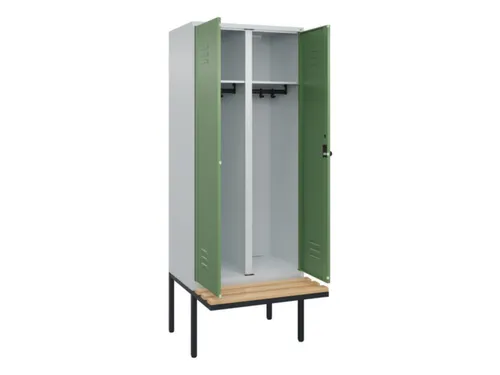 locker voor scheiding van kleding,HxBxD 2120x800x815mm,2vak
