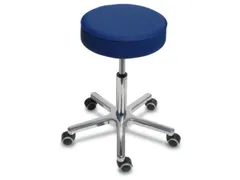 Draaikruk Wielen Kunstleer Skyblauw 460-590mm Alu Voetkruis Gasveer