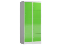 lockerkast,HxBxD 1800x800x500mm,2x5vakken,cil.-slot,romp RAL7035