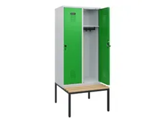 locker met bank,HxBxD 1950x800x815mm,2vak,vak B 400mm,draaigrendel