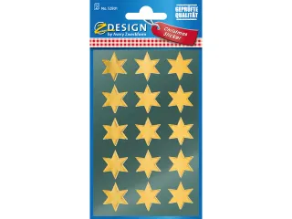 Etiket Z-design Christmas gouden sterren - 2 vel - 1