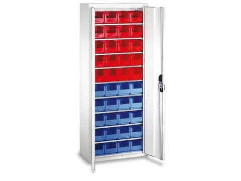 Stellingkast 1690x700x300mm 9 Legborden 40 Magazijnbakken Ral 7035