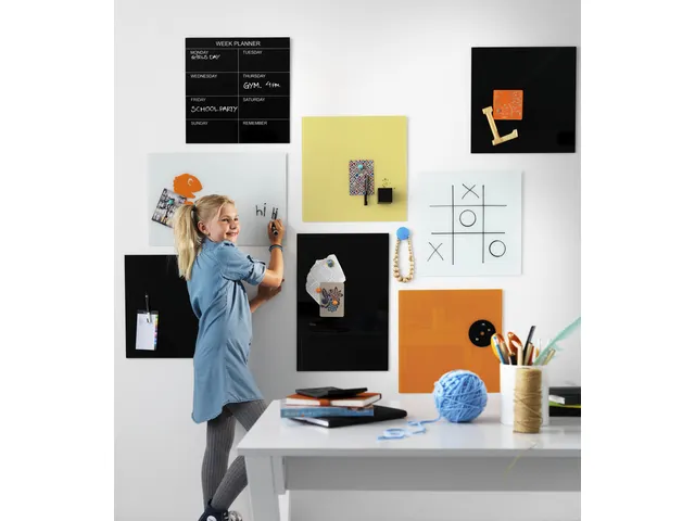 Glasmagneetbord Naga 45x45cm geel