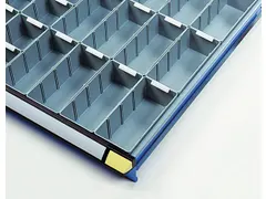 kit de bacs de rangement 33bacs p. face avant H 100/125mm larg. 1100mm