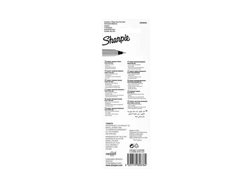 Viltstift Sharpie Ultrafijn rond 0.5mm blister à 2 stuks Zwart