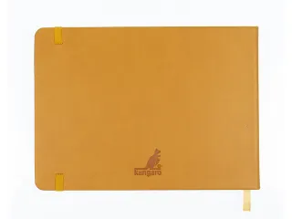 Schetsboek Kangaro A5 landscape okergeel PU HC 80 blad 140gr roomwit m - 6