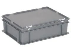 Euronorm Stapelkrat Pe Hxlxb 130X400X300Mm 11L Met Deksel Grijs