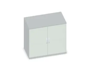 Draaideurkast Hxbxd 770x800x430mm 2 Oh Glasdeuren Behuizing Lichtgrijs - 2