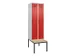 locker met bank,voor scheiding van kleding,HxBxD 2120x600x815mm,2vak