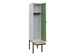 locker met bank,HxBxD 1950x400x815mm,1vak,vak B 400mm,draaigrendel