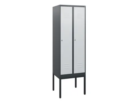 locker,HxBxD 1950x600x500mm,2vak,vak B 300mm,cil.-slot,voetonderstel