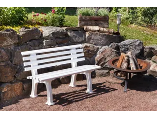 Kunststofbank 740x1200x380mm Zit H 440mm 9 Latten 2 Pootstellen Wit - 4