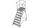escalier mobile,roulant,estrade H 1,7m,7marches a. revêtement R13,alu
