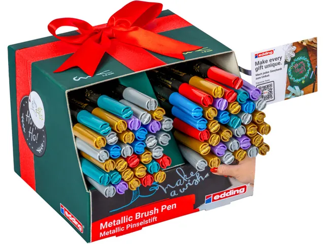 Brushpen edding 1340 Festive Moments display à 70 stuks