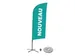 Horecavlag Alu Wind complete set "NOUVEAU" Turquoise kruisvoet Zwart