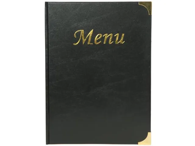 Securit Menukaart Basic Ft A4 4 tas, Zwart lederlook