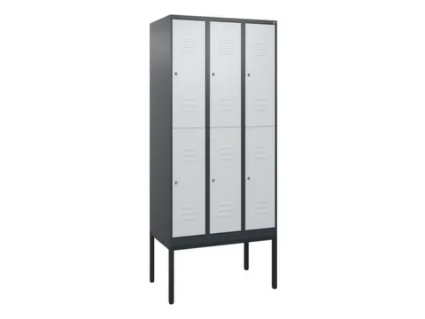 dubbeldekse locker,HxBxD 2120x900x500mm,3x2vak.,vak B 300mm,cil.-slot