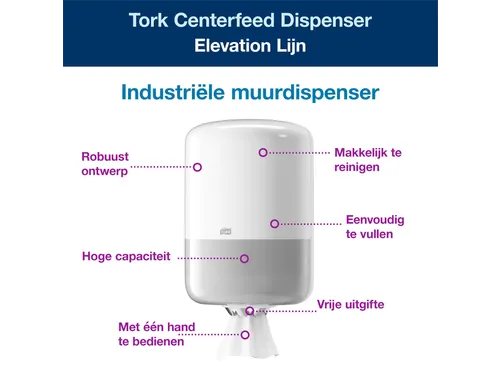 Tork Centerfeed Dispenser Wit M2 559000 Wit