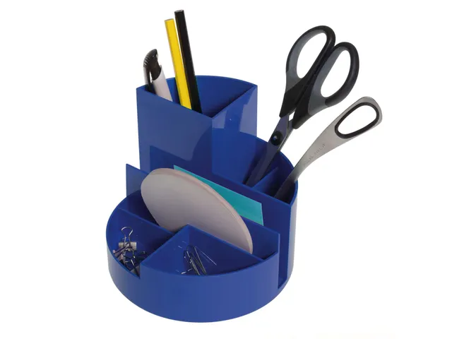 Pennenkoker MAUL roundbox 7 vakken Ø140x125mm blauw