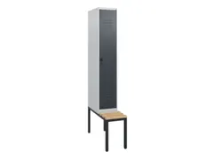 Armoire vestiaire avec banc HxlxP 1950x300x815mm 1compart.