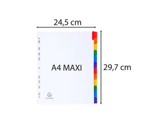 Tabblad Karton 160 Gram A4 + index 12 tabs wit - 11