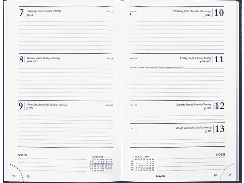 Agenda 2027 Brepols Saturnus Lima 7dagen/2pagina's blauw