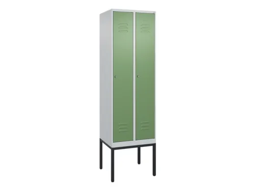 locker,HxBxD 2120x600x500mm,2vak,vak B 300mm,cil.-slot,voetonderstel