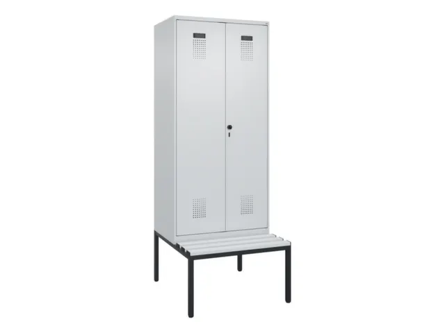 locker met bank,voor scheiding van kleding,HxBxD 2120x800x815mm,2vak