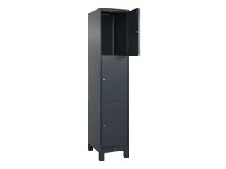 lockerkast,HxBxD 1950x400x500mm,1x3vakken,vak B 400mm,cil.-slot,voeten - 1
