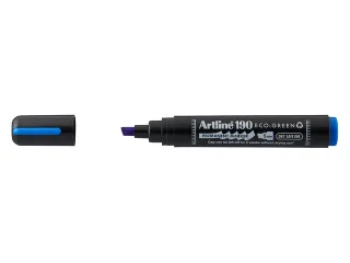 Permanent marker Artline 190 Eco schuin 2-5mm blauw Dry Safe - 1