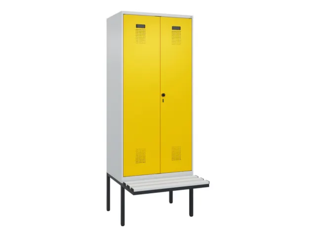 locker met bank,voor scheiding van kleding,HxBxD 2120x800x815mm,2vak