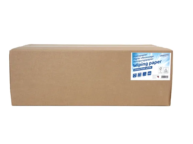 Poetspapier Cleaninq mini 1-laags 20cmx120m Wit 12 rollen