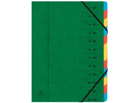 Sorteermap 12-delig, groen