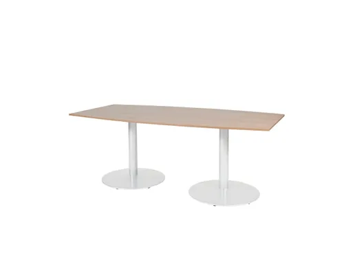 Linesto Vergadertafel Vaste Hoogte 200x100 Ton Havana/Kersen 25mm Wit