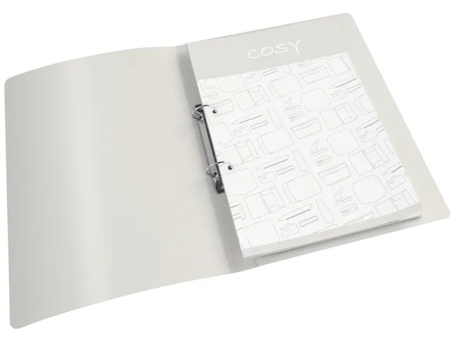 Ringband Leitz Cosy A4 2-rings O-mech 25mm PP grijs