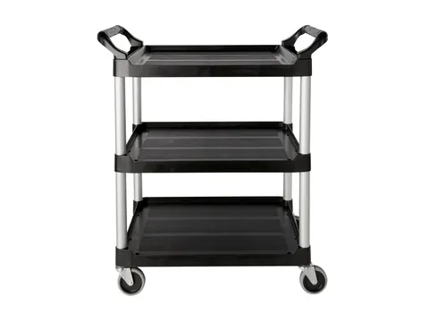 Serveerwagen Rubbermaid met 10cm zwenkwielen zwart