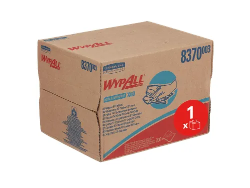 WypAll 8370 doek X60 Hydroknit 1-laags blauw draagdoos
