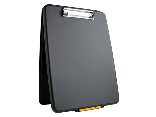 Klembord Seco A4 zwart met opbergvak. Slimline