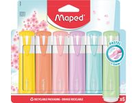 Markeerstift Maped set à 6 pastel kleuren