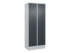 Z-garderobekast,HxBxD 1950x800x500mm,vak B 200/400mm,cil.-slot,sokkel